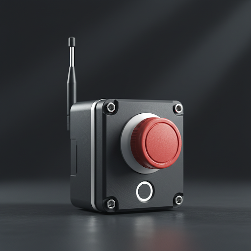 Wireless industrial E-stop device — technical view